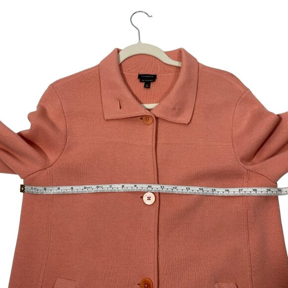 Talbots Merino Wool Button-Down Cardigan Jacket In Peach Size L - Picture 6 of 8